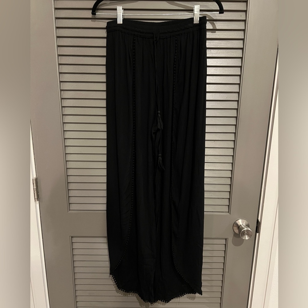 Angie Black Flowy Pants